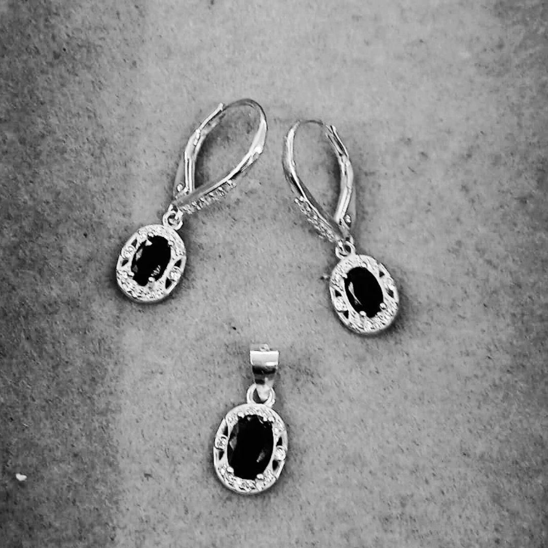 JUEGO PIEDRA NEGRA ELEGANTE 