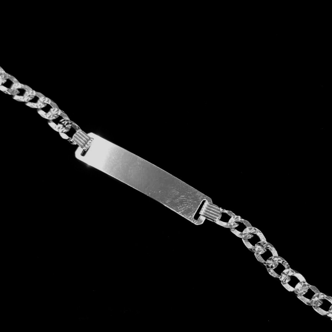 PULSERA DE CABALLERO CUBANA CON PLACA