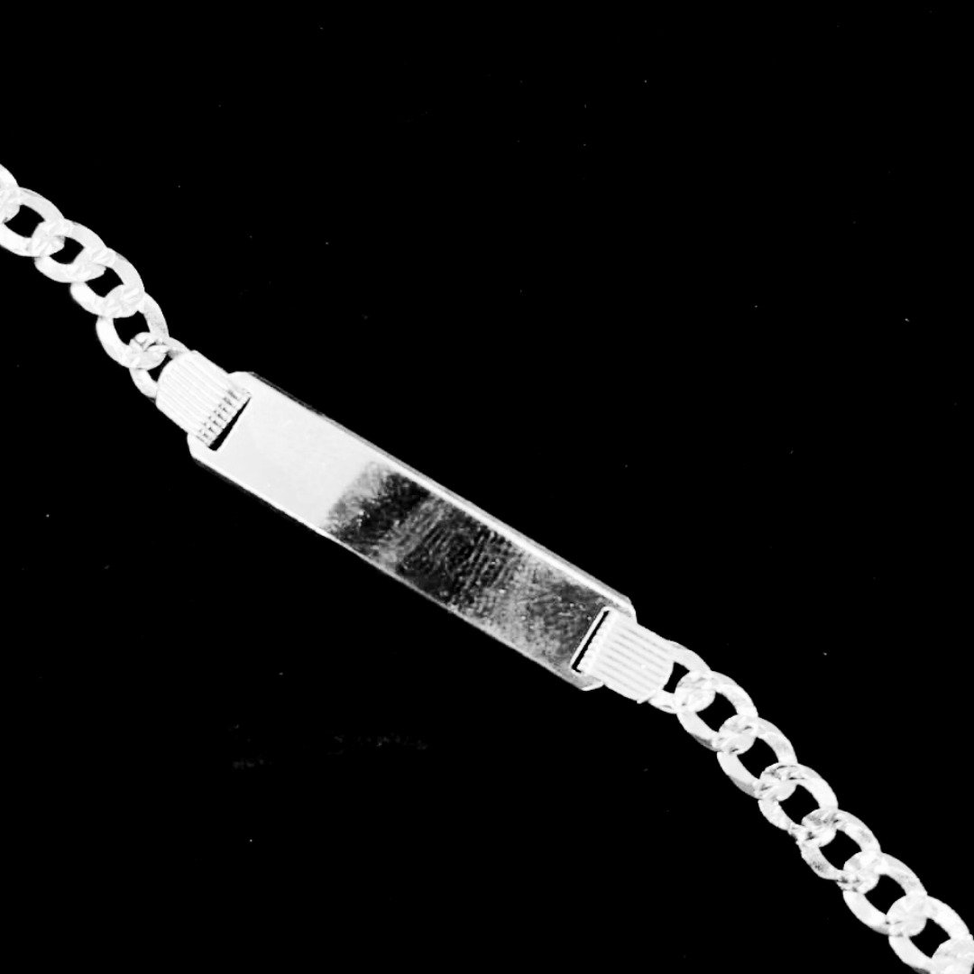 PULSERA DE CABALLERO CUBANA CON PLACA