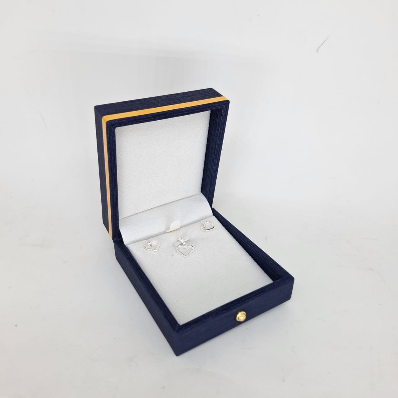 ESTUCHE JOYAS AZUL BOTON DIJE