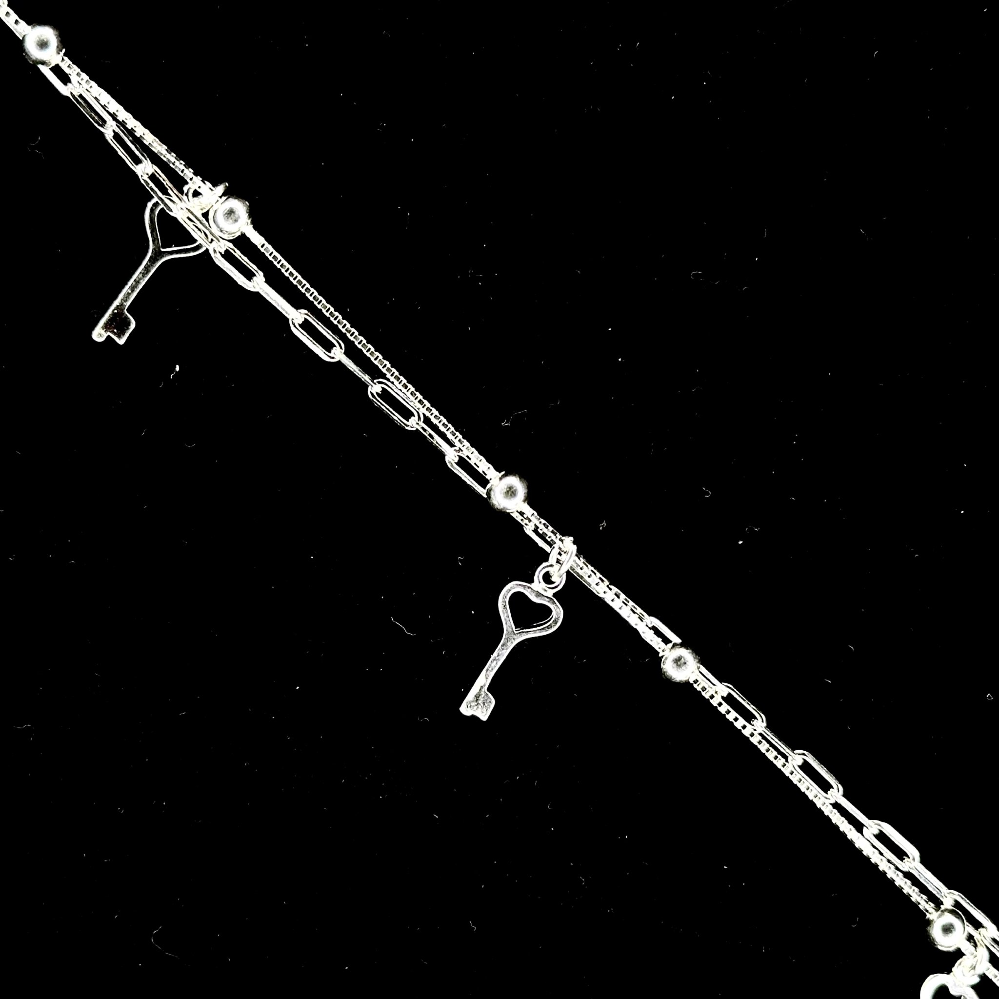 TOBILLERA ESTILO DE LLAVE EN FORMA DE CORAZON 