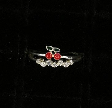 ANILLO AJUSTABLE CEREZA CON CIRCONIAS 