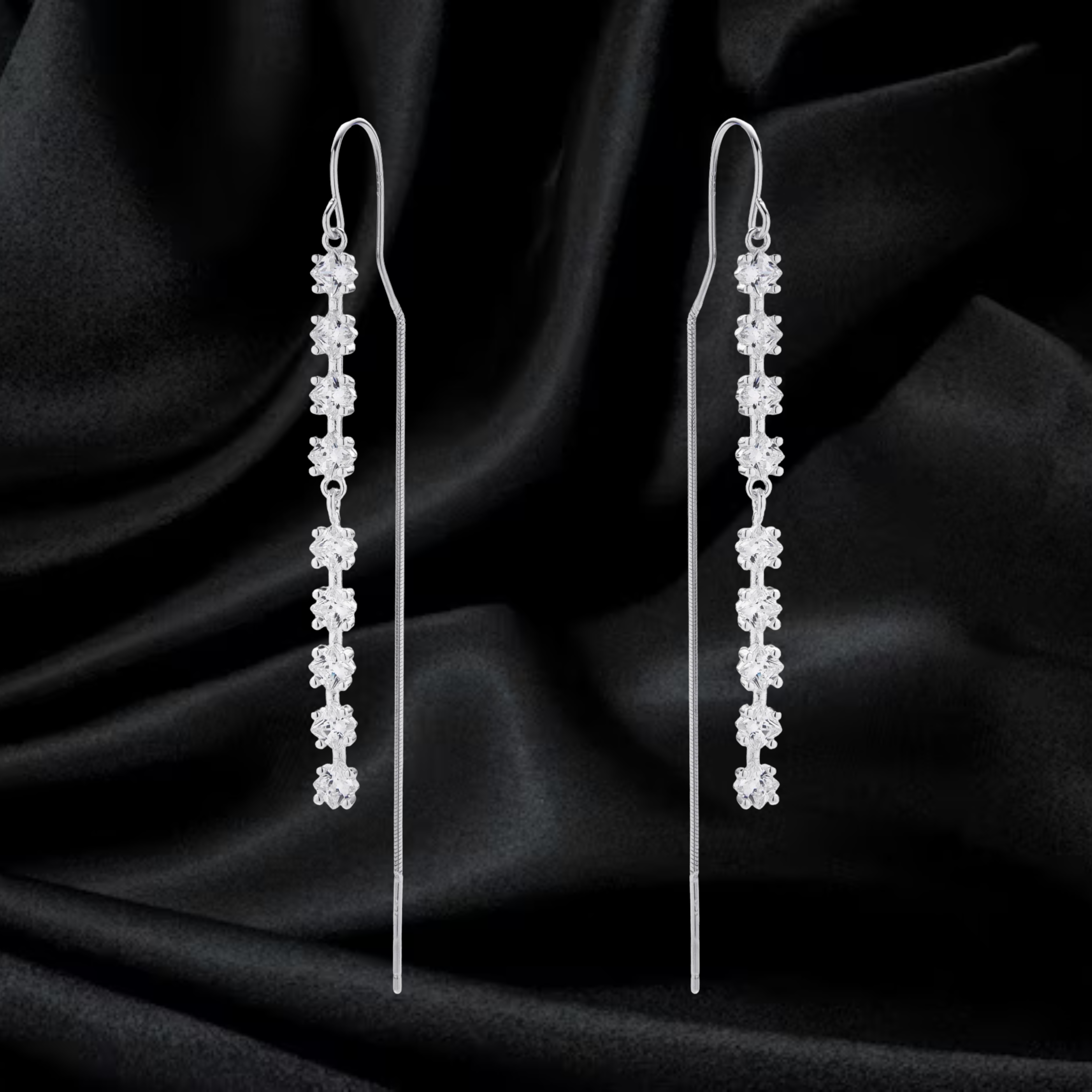 ARETES COLGANTES CON CRISTALES