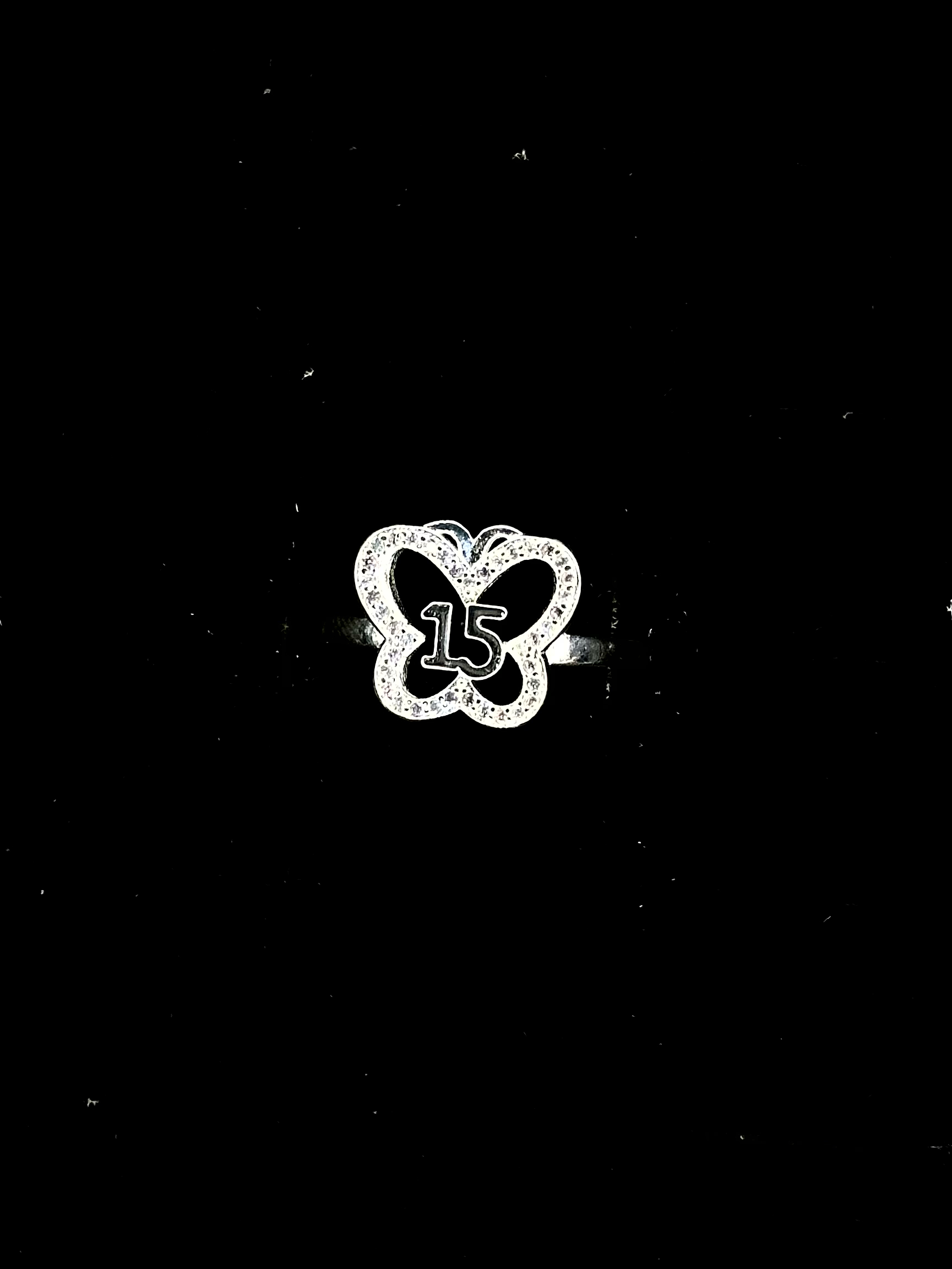 ANILLO MARIPOSA DE PLATA CON ALAS DE BRILLO
