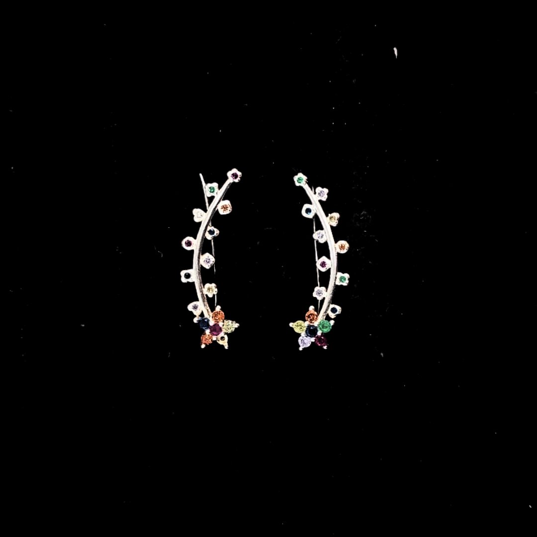 ARETE TREPADOR ESTILO FLOR MULTICOLOR